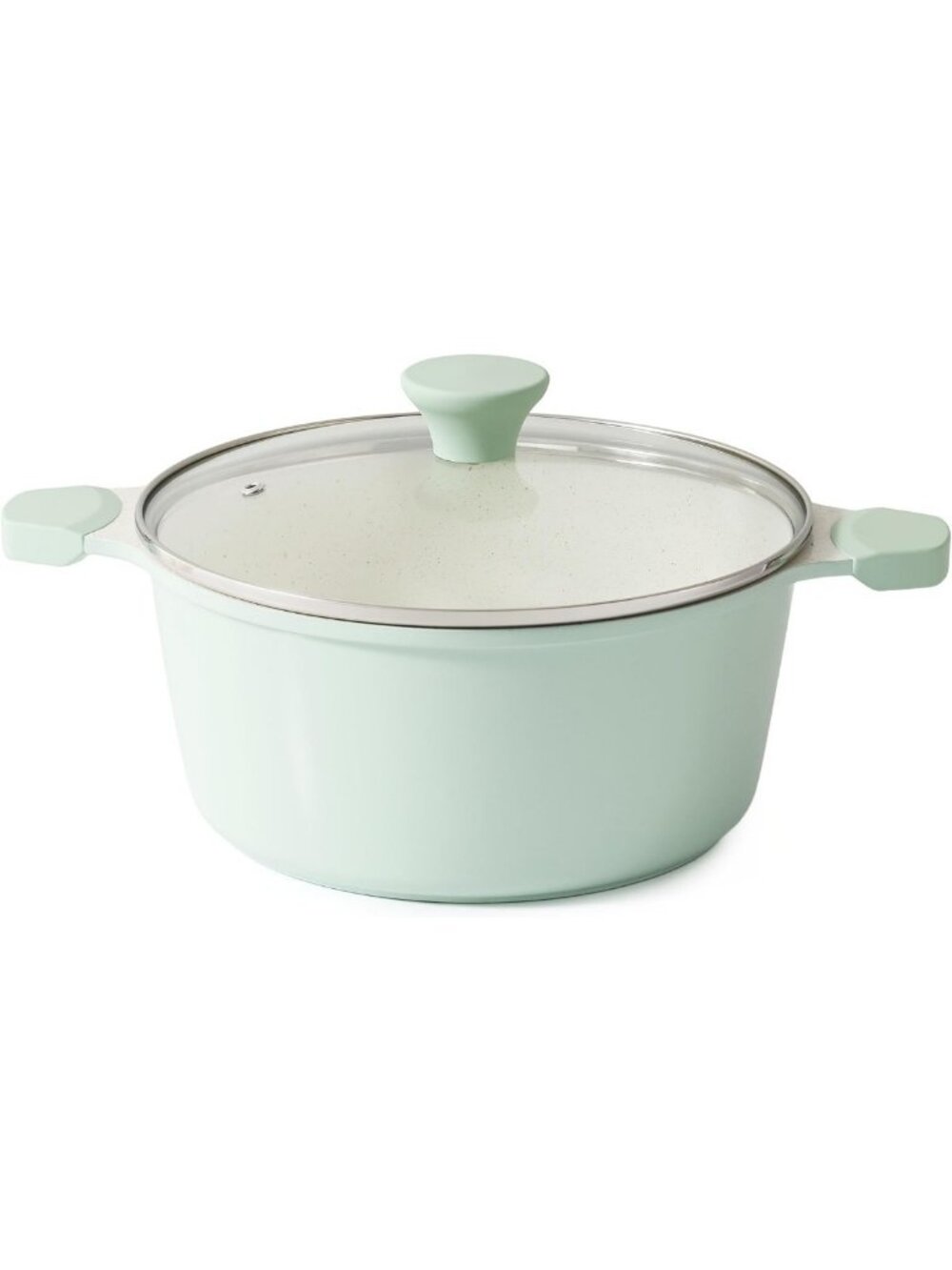 4.5 Quart Green Ceramic Nonstick Stock Pot with Lid - Durable & Easy Clean